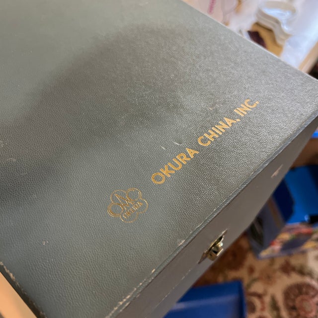 Vintage Ceramic Okura China, Inc White Vase With Red Flowers, Box Included For Sale - Image 9 of 9