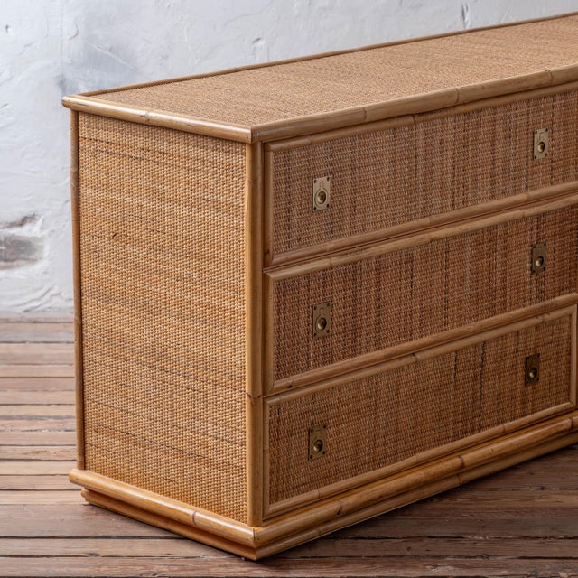 Tan Dal Vera Woven Rattan Dresser, 1970s For Sale - Image 8 of 9