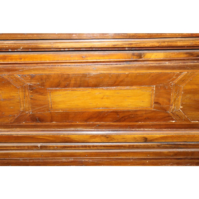 Late 19th Century Italian Provincial Walnut Four Drawer Chest Nightstand For Sale In Philadelphia - Image 6 of 10