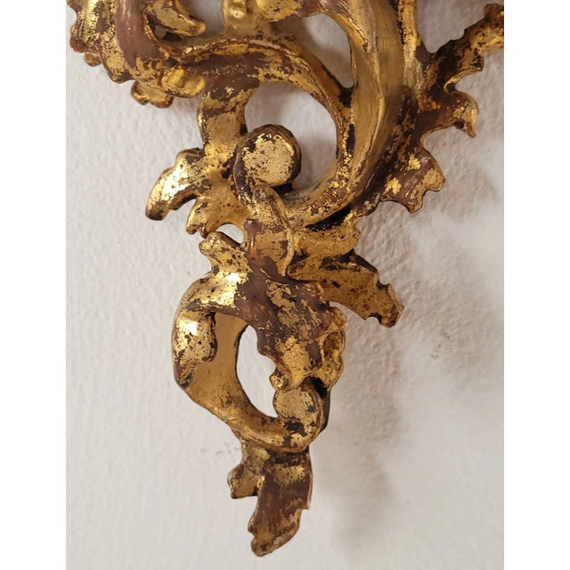 Gold Pair of Giltwood Brackets, Italy Circa 1920 For Sale - Image 8 of 8