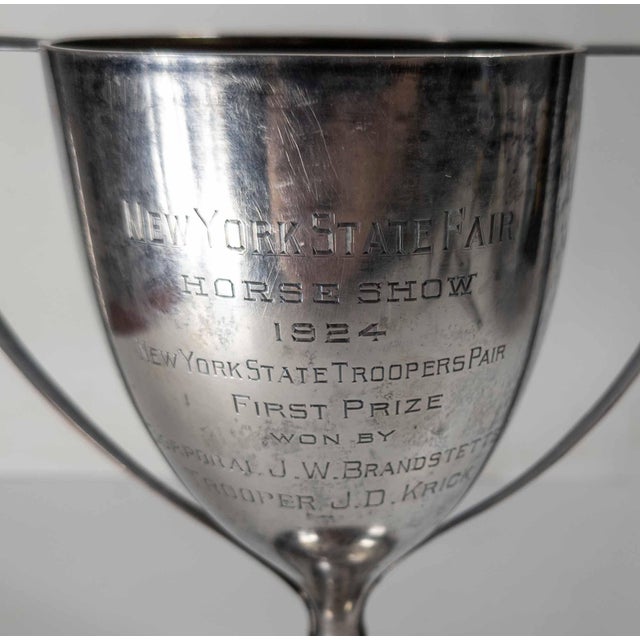 1920s 1920's Sterling Silver New York State Fair Trophy for Horse Riding State Troopers For Sale - Image 5 of 15