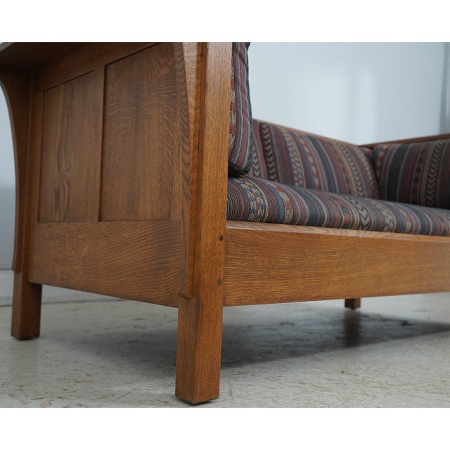 Brown Stickley Mission Oak Arts & Crafts Loveseat For Sale - Image 8 of 18