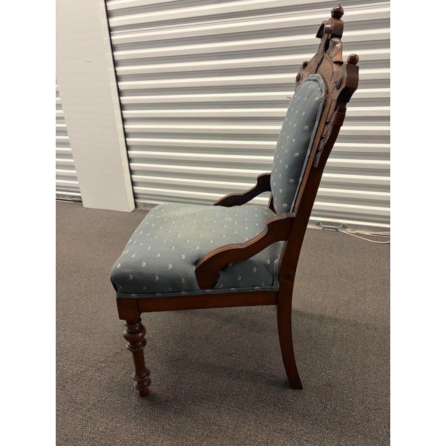 Late 19th Century Late 19th Century Victorian Eastlake-Style Parlor Chair For Sale - Image 5 of 6