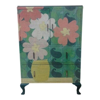 Art Deco-Style Dresser with Paisley Flowers For Sale