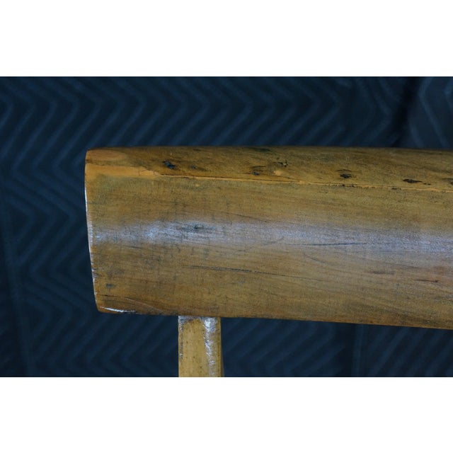 Early 20th Century Antique Early American Country Farmhouse Oak & Maple Spindle Back Rocking Chair For Sale - Image 5 of 18