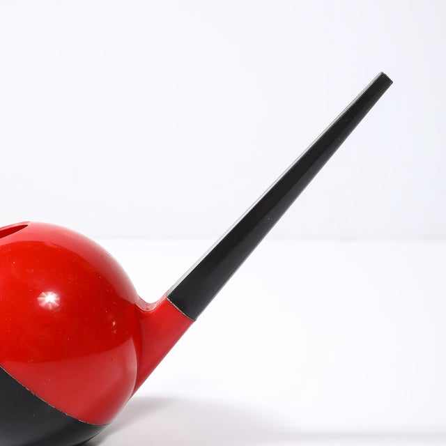 1950s Mid-Century Watering Can in Vermillion Red & Black Signed Quality Molding Co. For Sale - Image 5 of 12