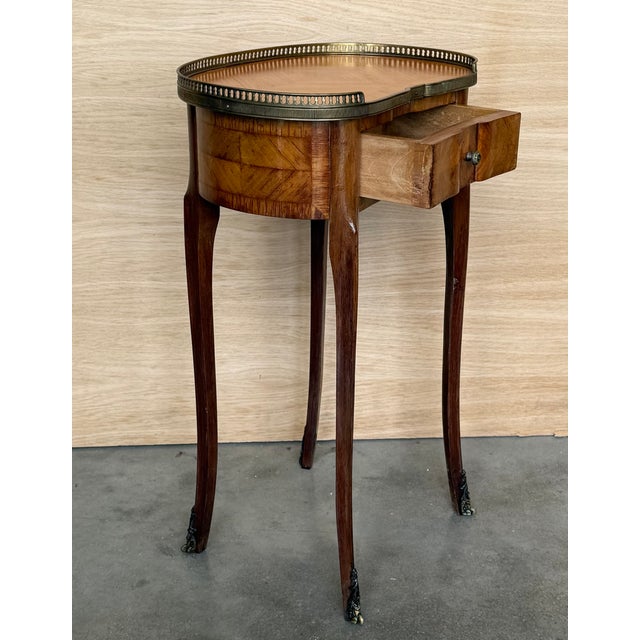 Pair of French Kidney Shape Nightstands Bedside Tables Louis Xvi, Circa 1910 For Sale - Image 9 of 13