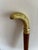 Chinoiserie 20th Century Brass Snake Head Wood Cane/Walking Stick For Sale - Image 3 of 10