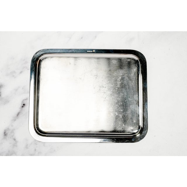 Silver Vintage French Silverplate Dresser Tray Vanity Catchall Home Decor For Sale - Image 8 of 9