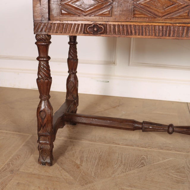 Portuguese Desk in Carved Chestnut For Sale - Image 14 of 18