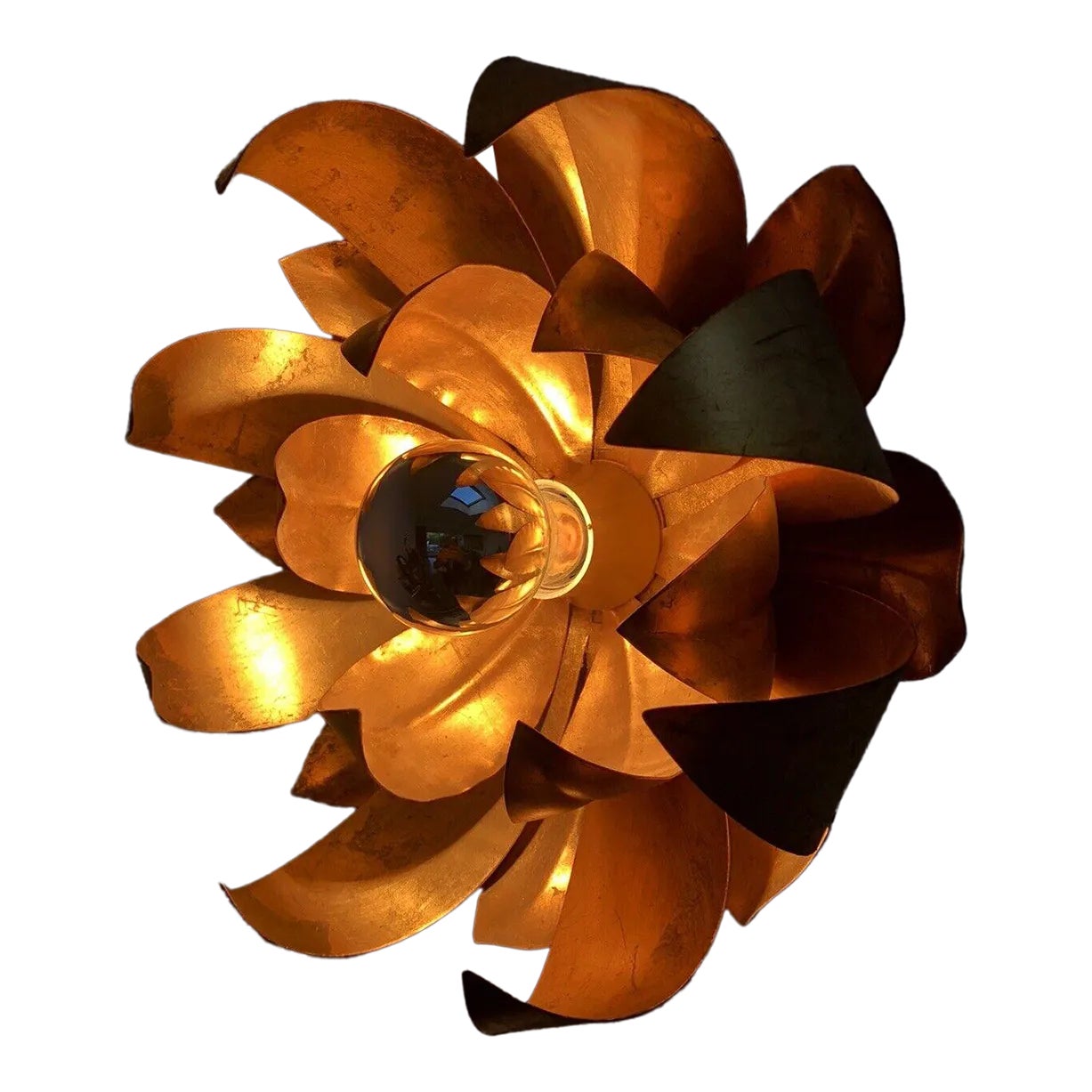 1950's French Mid Century Modern Dore Blooming Floral Form Ceiling ...