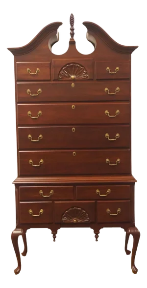 Jamestown Sterling Solid Mahogany Traditional Style 41" Pediment Highboy Chest