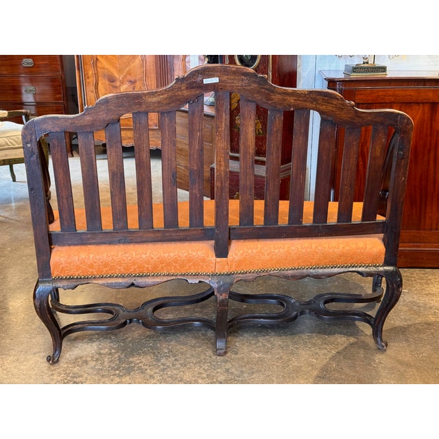 18th Century Italian Walnut Settee With Scrolled Arms For Sale - Image 12 of 13