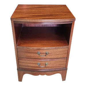 Dixie Furniture Satin Mahogany Two-Drwer Tiered Bedside Table Nightstand