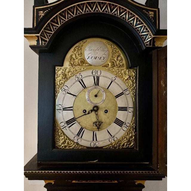 Antique George III Lacquered and Chinoiserie Longcase Clock, 1800 For Sale - Image 4 of 7