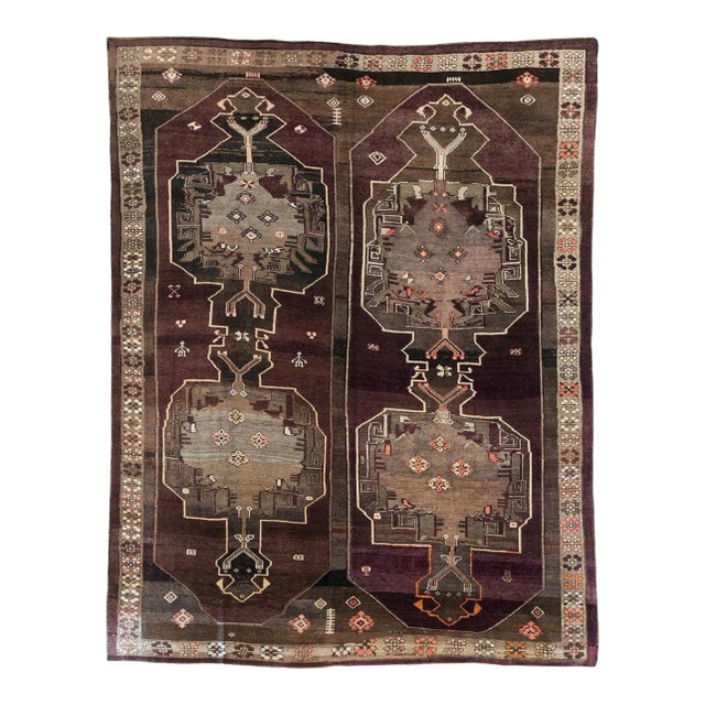 Galerie Shabab Collection Mid-20th Century Handmade Turkish Anatolian Tribal Room Size Carpet For Sale