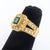 Metal 14k Yellow Gold Emerald & Diamond Ring For Sale - Image 7 of 8