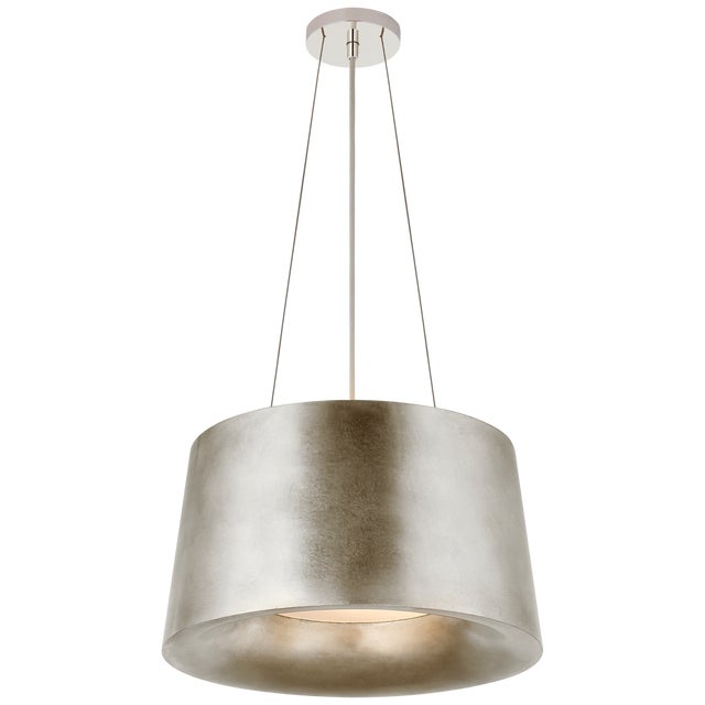 Halo Small Hanging Shade in Burnished Silver Leaf Designer: Barbara Barry Fixture Height: 10.5" Min. Custom Height: 25"...