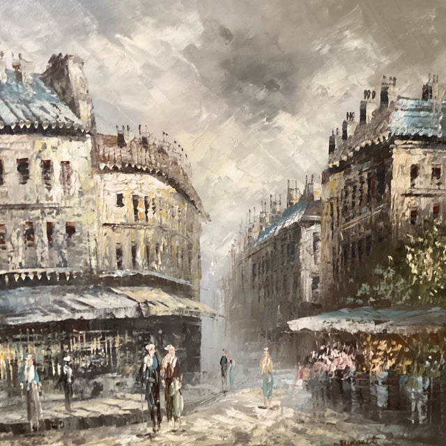 Vibrant Impressionist Oil Painting Parisian Street Scene by Caroline Burnett (1877-1950) For Sale In Chicago - Image 6 of 12