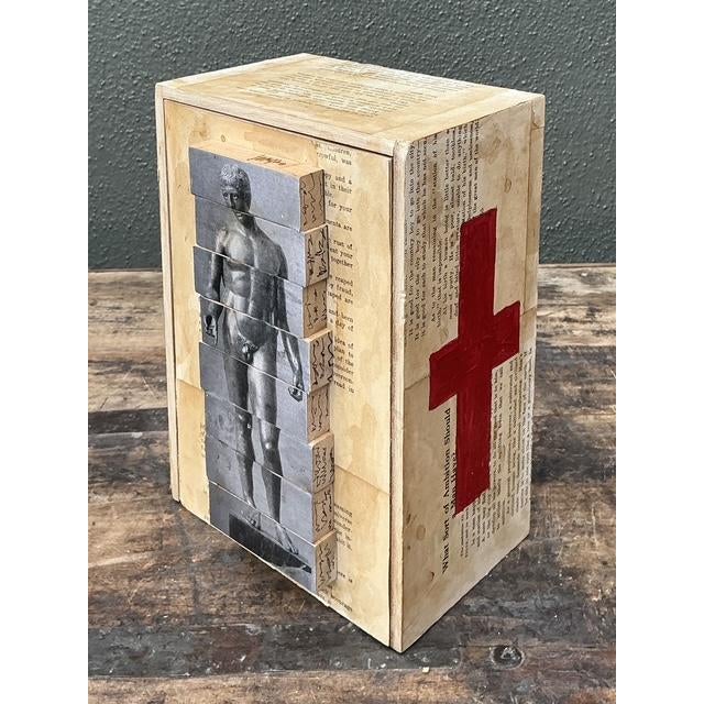 Vintage Original Mixed Media Jenga Box For Sale - Image 9 of 14
