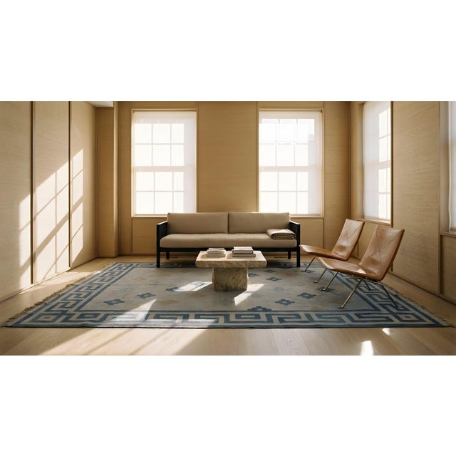 1930s White Geometric Modern Antique Indian Dhurrie Rug 4'9" X 67'8" Handknotted Cotton Carpet For Sale - Image 13 of 13