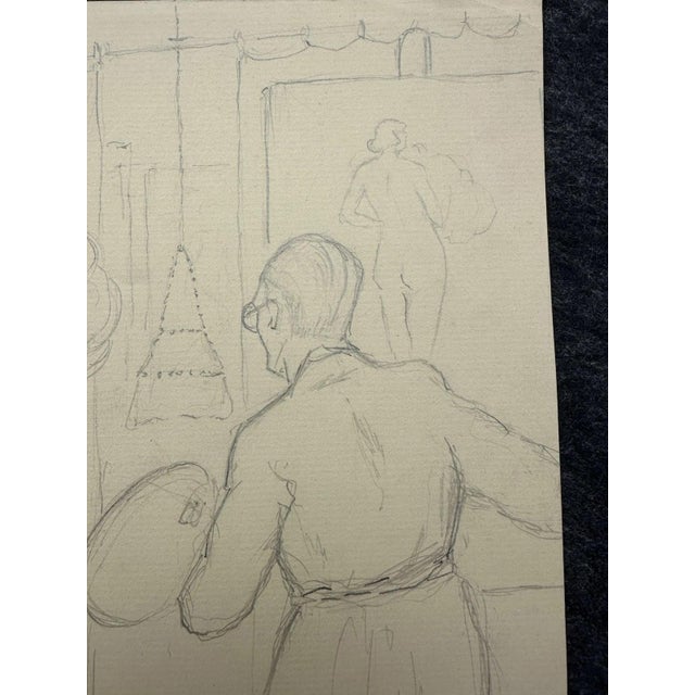 Carl-Axel Acking Carl Heinz Berberich, Nude Drawing, 1923, Pencil For Sale - Image 4 of 13