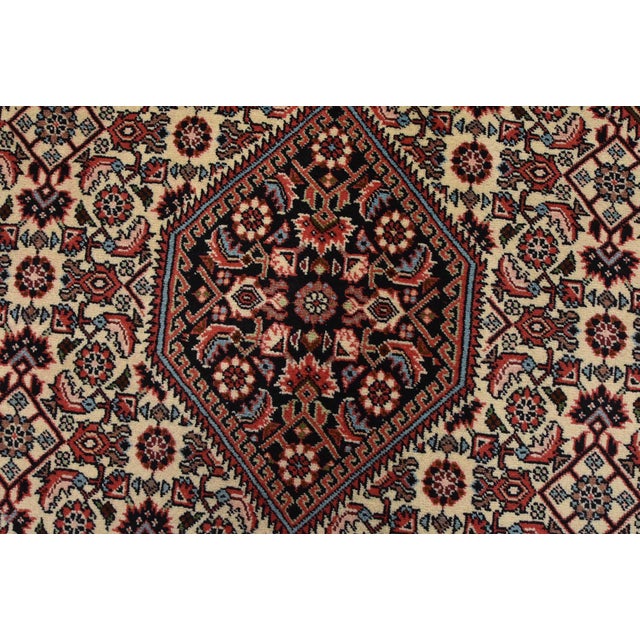 Red Fine Bidjar Rug 8’2” X 9’7” Red Wool Vintage Traditional Hand-Knotted Carpet For Sale - Image 8 of 15