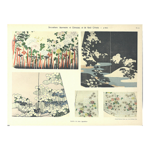 1920-Rare-Antique Japanese & Chinese Decorative Design Lithograph