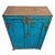 Early 20th Century Antique Cobalt Blue Indian Farmhouse Storage Cabinet For Sale - Image 5 of 9