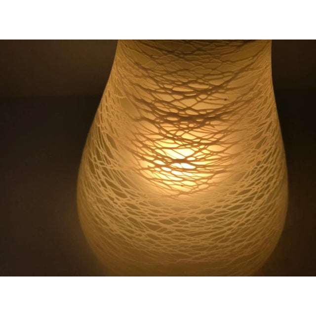 Metal Vintage Italian Threaded Glass & Brass Pendant Lights, 1970s, Set of 2 For Sale - Image 7 of 9