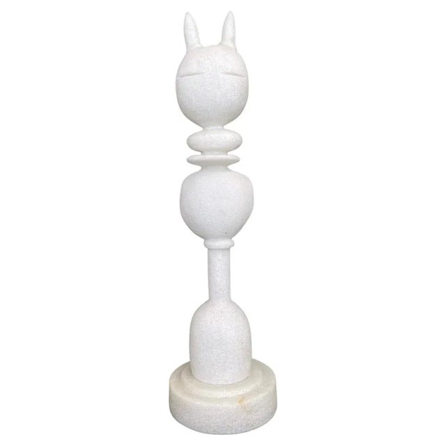 Cat King Marble Sculpture by Tom Von Kaenel For Sale - Image 6 of 6