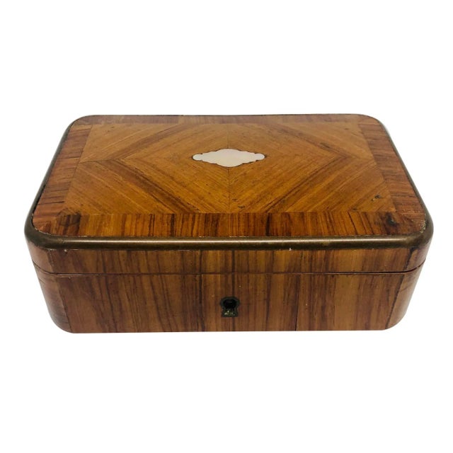 Late 19th Century French 19th C. Kingwood Jewel Box With Key For Sale - Image 5 of 5