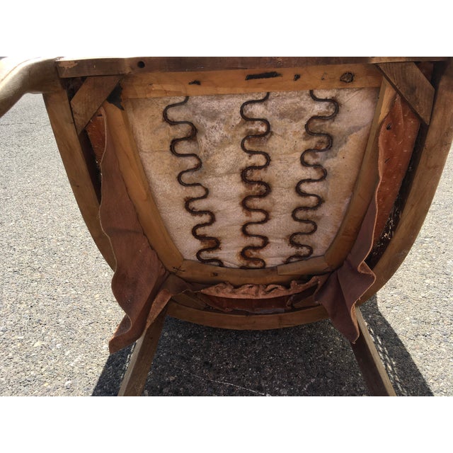 Pink Vintage French Provincial Style Caned Club Armchair Chair Heavy Wear For Sale - Image 8 of 9