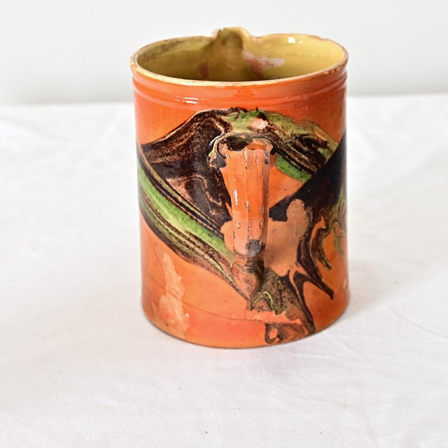 19th Century French Marbled Glazed Pitcher For Sale In Baton Rouge - Image 6 of 7