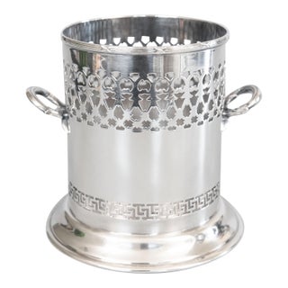 Antique English Silver Plate Wine Coaster Caddy Bottle Holder For Sale