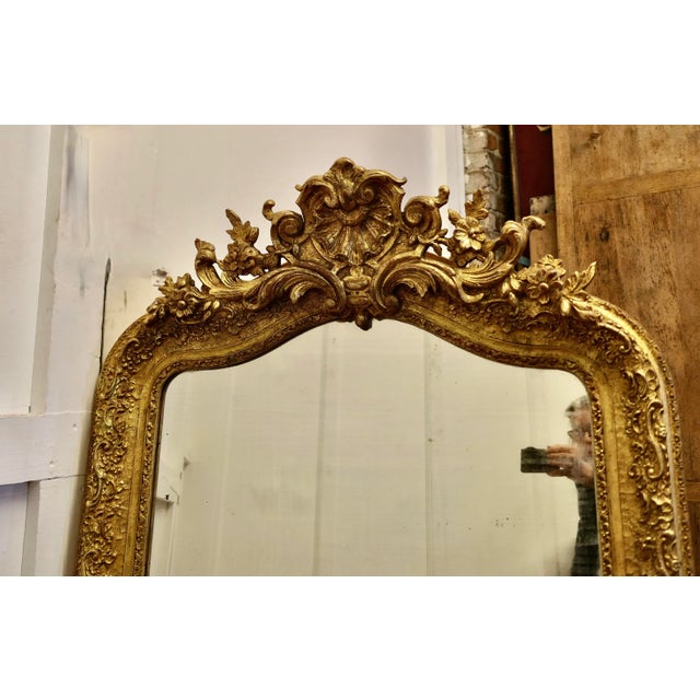 Paint Large French Louis Philippe Wall Mirror For Sale - Image 7 of 10
