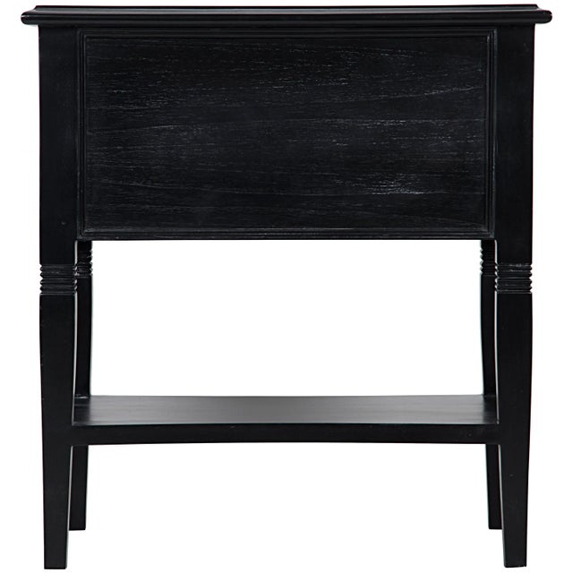 Noir NOIR Oxford 2-Drawer Side Table in Hand Rubbed Black For Sale - Image 4 of 5