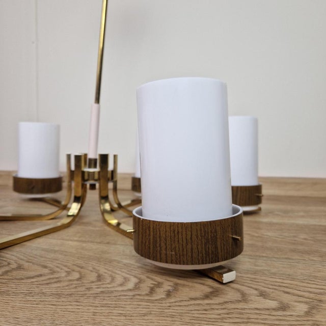 Mid-Century 6-Arm Chandelier, Germany, 1960s For Sale - Image 6 of 10
