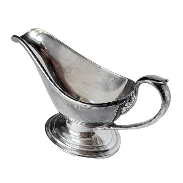 Metal Pair Antique Silverplate Creamers For Sale - Image 7 of 9