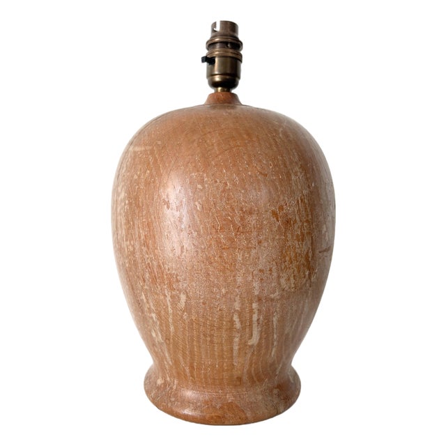 Minimalist Limed Oak Table Lamp, 1950s For Sale