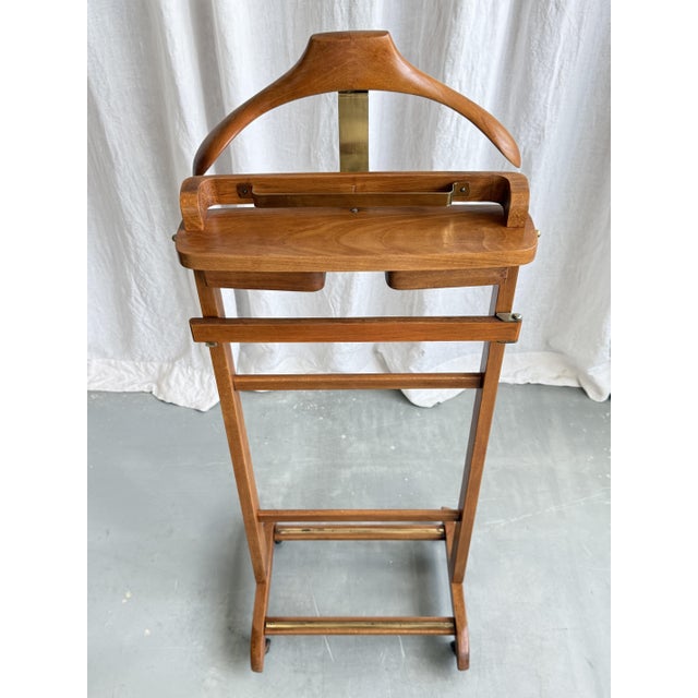 Mid-Century Modern Mid-Century Modern Beech and Brass Valet Stand from Fratelli Reguitti, Italy, 1960s For Sale - Image 3 of 18