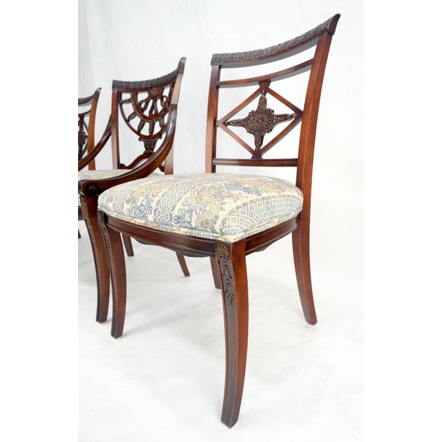 Set of 8 Very Fine Carved Mahogany Dining Chairs For Sale - Image 6 of 7