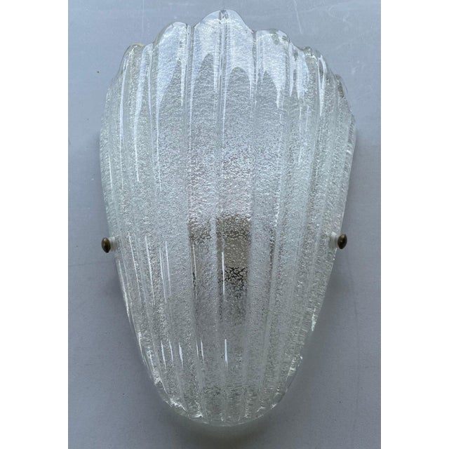Glass 1960s Clear Graniglia Shield Murano Glass Sconces. Italy - Set of Ten For Sale - Image 7 of 7