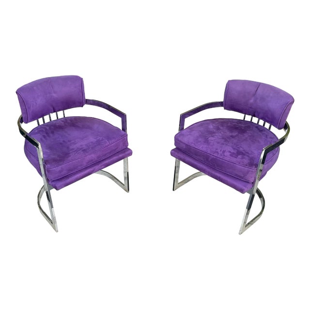 Milo Baughman Attributed Chrome Chairs - a Pair For Sale