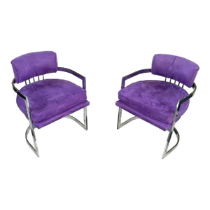 Milo Baughman Attributed Chrome Chairs - a Pair
