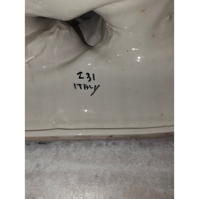 Italian#231 Mid-Century 2 White/ Gold Color Horses Galloping For Sale - Image 6 of 9