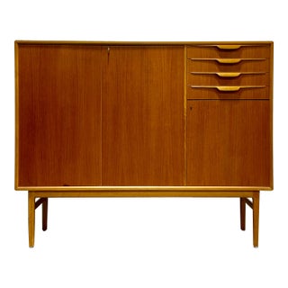 Mid Century Modern Teak Highboard Sideboard | Swedish Credenza by Beril Fridhagen for Bodafors, Vintage Scandinavian Bar Cabinet, 1960s For Sale