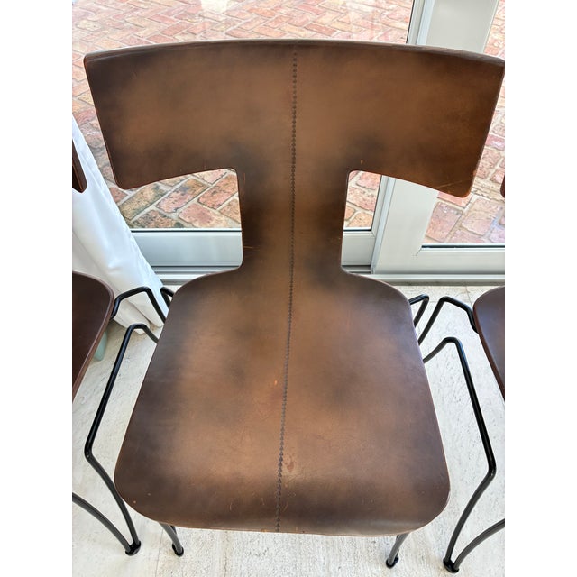 Late 20th Century Late 20th Century Donghia "Anziano" Leather Chairs For Sale - Image 5 of 12