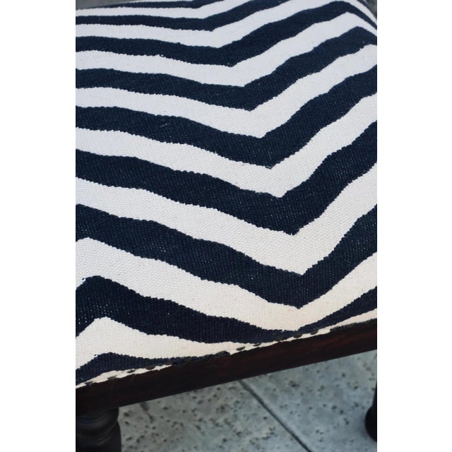 1970s Vintage Zebra Stripe Footstool Ottoman - Each For Sale - Image 5 of 11