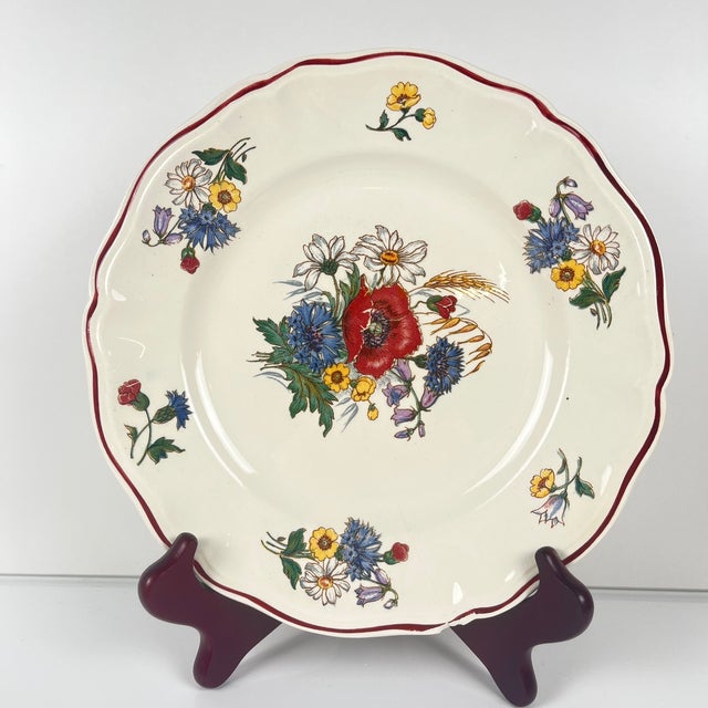 Antique Agreste Dinner Plates from Sarreguemines, 1890s, Set of 4 For Sale - Image 5 of 12